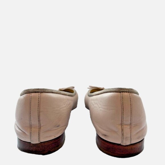Chanel Beige Leather CC Ballet Flats - Picture 3 of 7